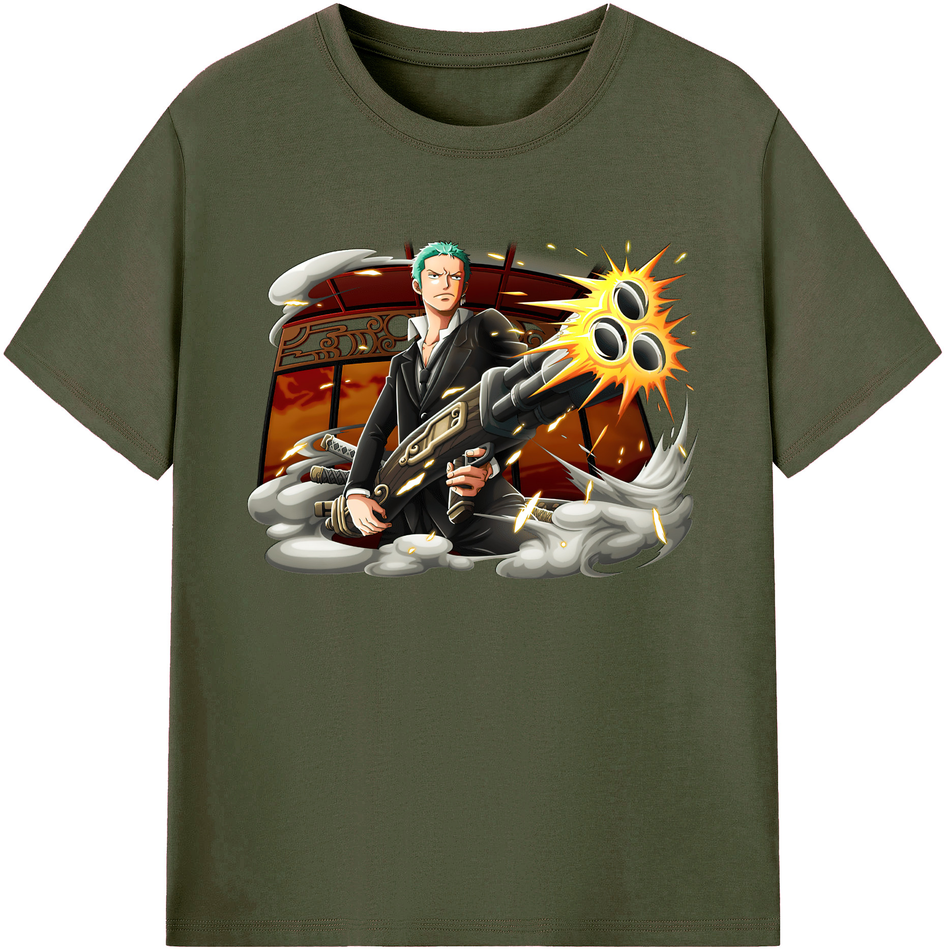 ワンピース ロロノア・ゾロ ONE PIECE Roronoa Zoro 綿100％ メンズ半袖Tシャツ｜肌触りやわらか＆通気性